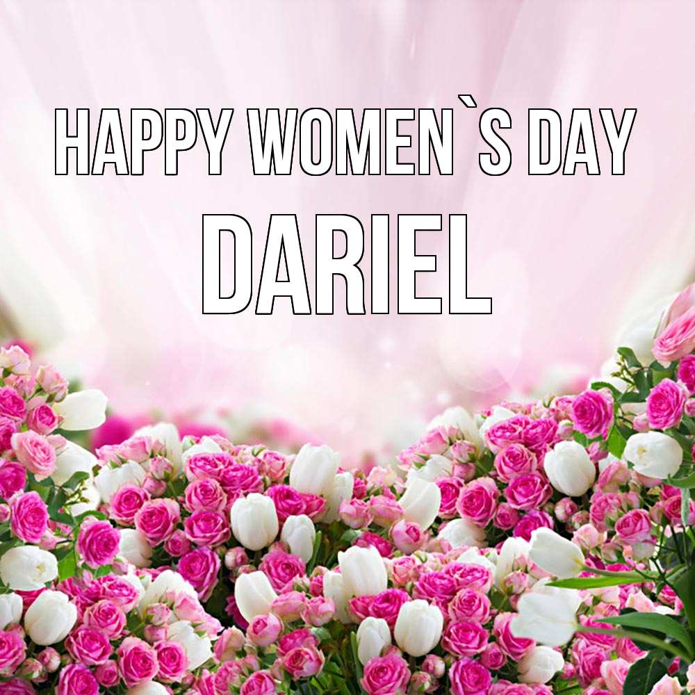 Greetings card с именем, Dariel happy women`s day под снегом Greetings with text for free download 